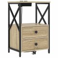 vidaXL Nočný stolík 2 ks Sonoma dub 40 x 31 x 60 cm Kompozitné drevo