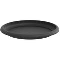vidaXL Kruhový kvetinový podnos 6 ks Čierna Ø 17,5 x 2 cm Plast