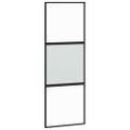 vidaXL Posuvné dvere s kovaním čierne 76x205 cm tvrdené sklo