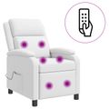 vidaXL Masážne relaxačné kreslo Biela Umelá koža