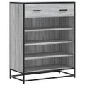 vidaXL Skrinka na topánky sivá sonoma 75x38x97,5cm kompozit. drevo+kov