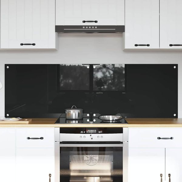 vidaXL Kuchynský obklad 2 pcs Čierna 80 x 50 cm tvrdené sklo