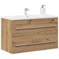 vidaXL Kúpeľňová skrinka pod umývadlo, dubový drevený remeselník, 80x38,5x48 cm, imitácia dreva