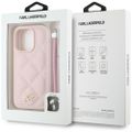 Karl Lagerfeld HC Quilted PU Initial Logo & Chain Strap puzdro pre iPhone 16 Pro ružové