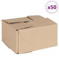 vidaXL Skladací box s úložiskom 50 ks Prírodná 20 x 15 x 10 cm Kartón