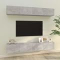 vidaXL Nástenné TV skrinky 4 ks betónové sivé 100x30x30 cm