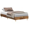 vidaXL Posteľný rám bez matraca staré drevo 75x190 cm kompozitné drevo