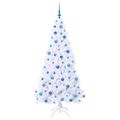 vidaXL Umelý vianočný stromček s 300 LED-i Biela 180 cm PVC a oceľ