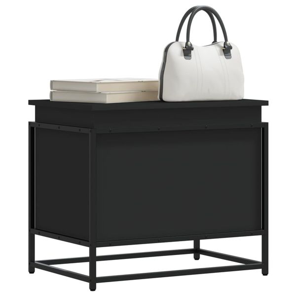 vidaXL Úložný box s vekom čierny 60x40x51,5 cm kompozitné drevo