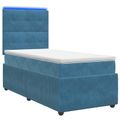 vidaXL LED boxspring posteľ s matracom Modrá 100 x 200 cm Zamat
