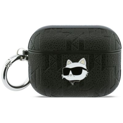 Karl Lagerfeld Monogram Choupette Head obal pre AirPods Pro 3 čierny