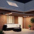 vidaXL Ručný rám markízy s LED Piesková 5 x 3 m