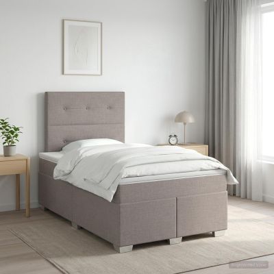 vidaXL Posteľ boxspring s matracom Sivohnedá 120 x 200 cm Látka