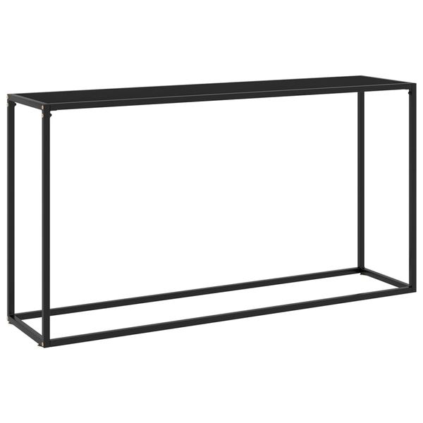 vidaXL Konzolový stolík čierny 140x35x75 cm tvrdené sklo