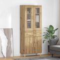 vidaXL Highboard Remeselný dub 69,5 x 34 x 180 cm Kompozitné drevo