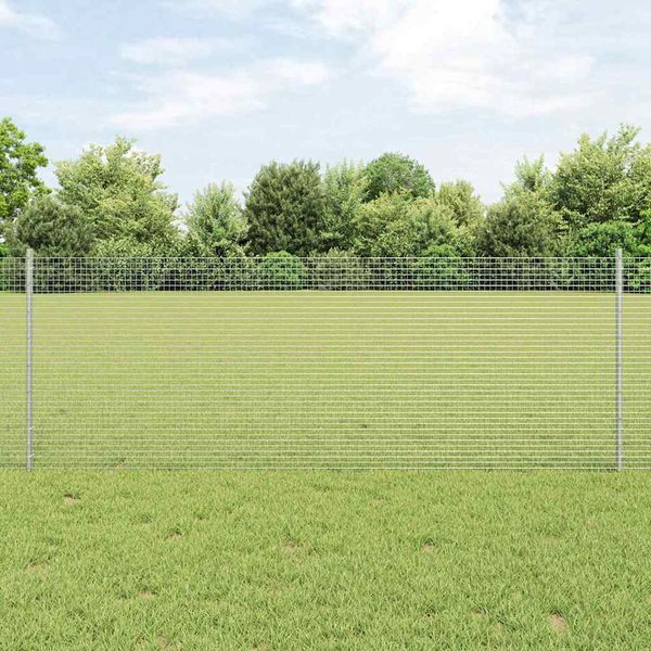 vidaXL Zváraný drôtový plot s podperou 100 x 0,8 m Strieborná