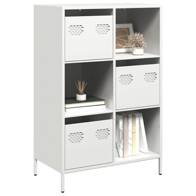 vidaXL Vysoká skrinka biela 68x39x103,5 cm oceľ