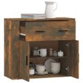 vidaXL Komoda dymový dub 80x33x70 cm spracované drevo