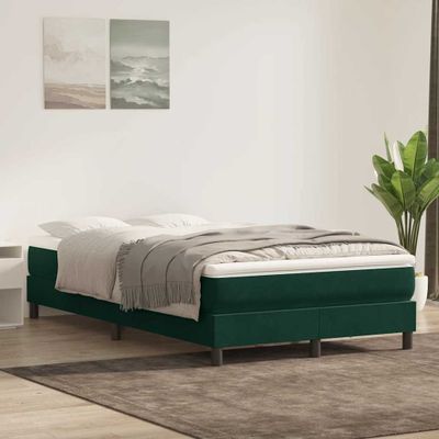 vidaXL Box Spring Posteľ bez matraca Tmavo zelená 120x220 cm Zamat