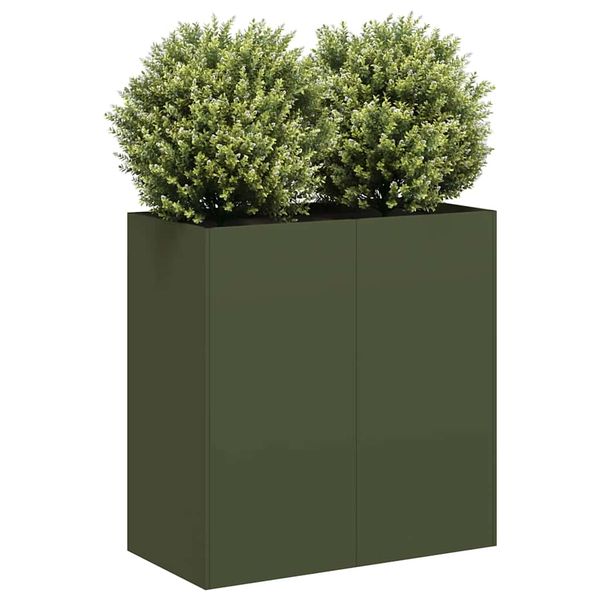 VidaXL kvetináč Olive Green 80x40x80 cm Oceľ valcovaná za studena