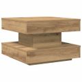 VidaXL Konferenčný stolík otočný o 360stupňov dub artisan 50x50x34,5cm