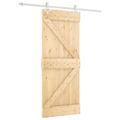 vidaXL Posuvné dvere 85 x 210 cm Masívne borovicové drevo (neupravené)