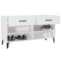 vidaXL Botník lesklý biely 102x35x55 cm spracované drevo