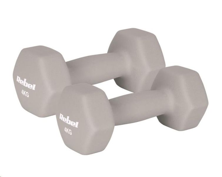 Činky REBEL ACTIVE RBA-2330-4 litinové neoprenové HEX 2x4kg