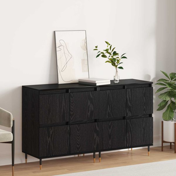 vidaXL Úložná skrinka 2 pcs Čierny dub 60 x 35 x 70 cm