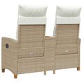 vidaXL Hojdačka s tabletou 2 -Seater 126 x 65 x 112 cm polyratan