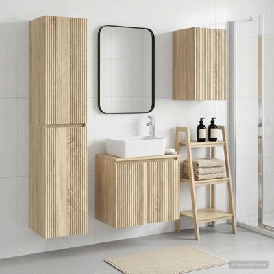 vidaXL Sada kúpeľňového nábytku 3 ks Dub sonoma 33 x 34,5 x 160 cm