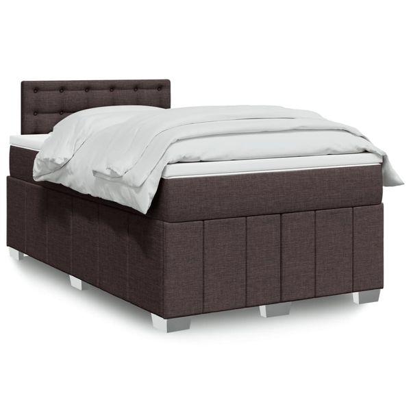 vidaXL Boxspring posteľ s matracom tmavohnedá 120x190 cm látka
