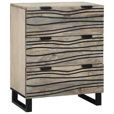 vidaXL Servírovacia skriňa Biela 60 x 33,5 x 75 cm Mangový masív