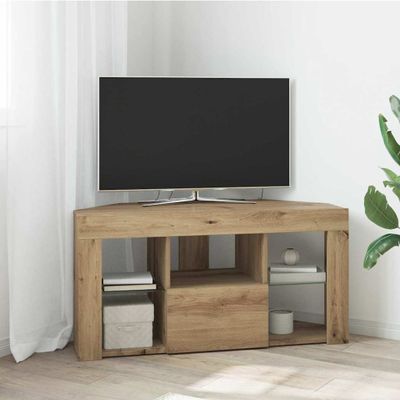 vidaXL Rohový LED TV kabinet 100 x 40 x 50 cm Remeselný dub