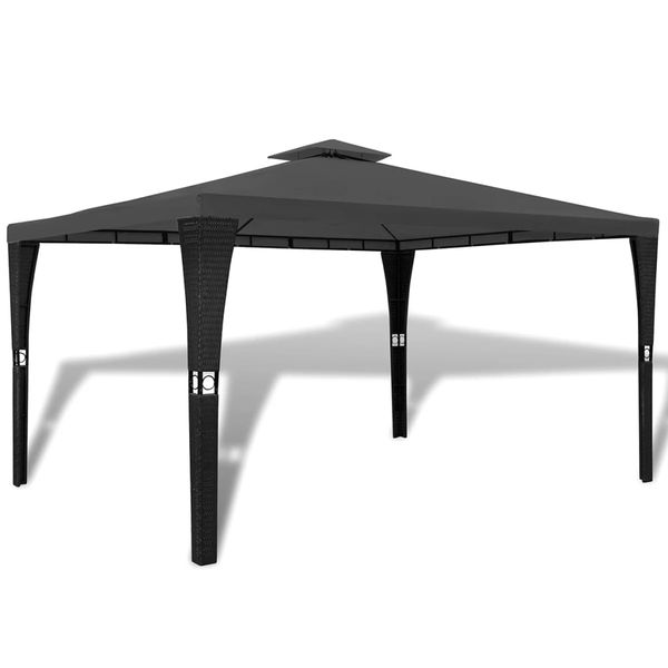 vidaXL Altánok so strechou 3x4 m, tmavosivý