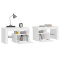 vidaXL Nočné skrinky 2 ks s LED svetlami biele 70x36,5x40 cm