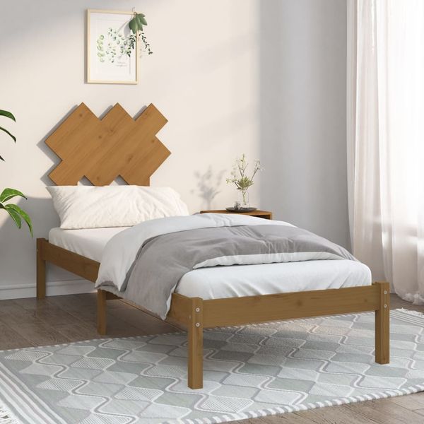vidaXL Posteľný rám medový masívne drevo 75x190 cm malé jednolôžko