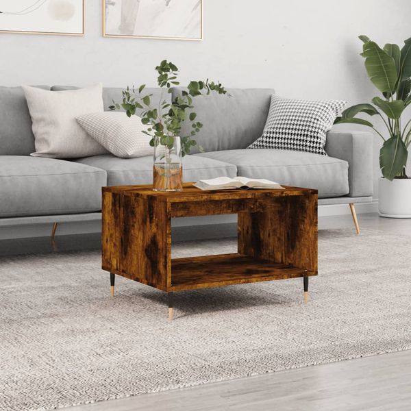 vidaXL Konferenčný stolík dymový dub 60x50x40 cm kompozitné drevo