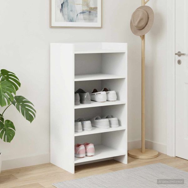 vidaXL Skriňa na topánky Biela 48 x 36 x 92 cm Kompozitné drevo