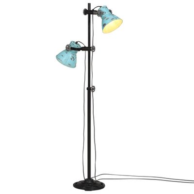 vidaXL Podlahová lampa 25 W šmuhovaná modrá 25x25x90/140 cm E27