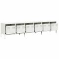 vidaXL TV skrinka biela 202x39x43,5 cm oceľ valcovaná za studena
