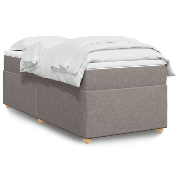 vidaXL Posteľný rám boxspring s matracom sivohnedý 90x190 cm látka