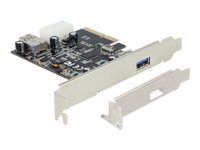 USB adaptér - PCIe 3.0 x4 nízky profil - USB 3.1 x 1 + USB 3.1 (interný) x 1
