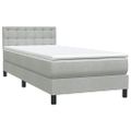 vidaXL Posteľný rám boxsping s matracom bledosivý 90x220 cm zamat