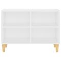 vidaXL TV stolík nohy z masívneho dreva biely 69,5x30x50 cm