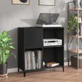 vidaXL Skrinka na platne čierna 84,5x38x89 cm kompozitné drevo