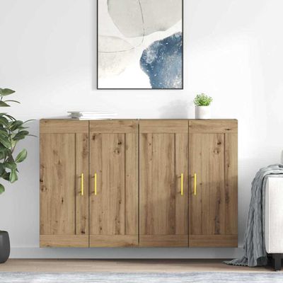 vidaXL Závesná skrinka Nástenný 2 pcs Remeselný dub 69,5 x 34 x 90 cm