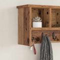 vidaXL Vešiak na stenu Nástenná montáž Staré drevo 50 x 16 x 26 cm