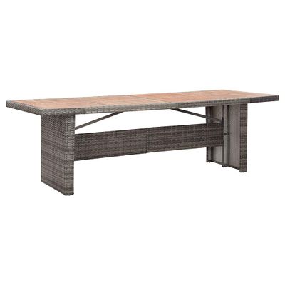 vidaXL Záhradný stôl 240x90x74 cm, polyratan a akáciový masív