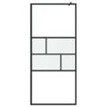 vidaXL Stena walk-in sprchy Čierna 90 x 195 x 0,5 cm Sklo a hliník